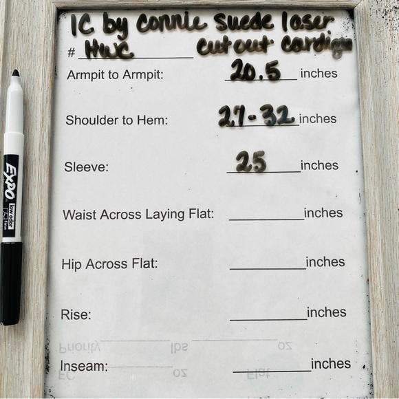 IC by Connie Charcoal Grey Suede Laser Cutout Swing Style Open Front Cardigan Lg - Picture 8 of 8